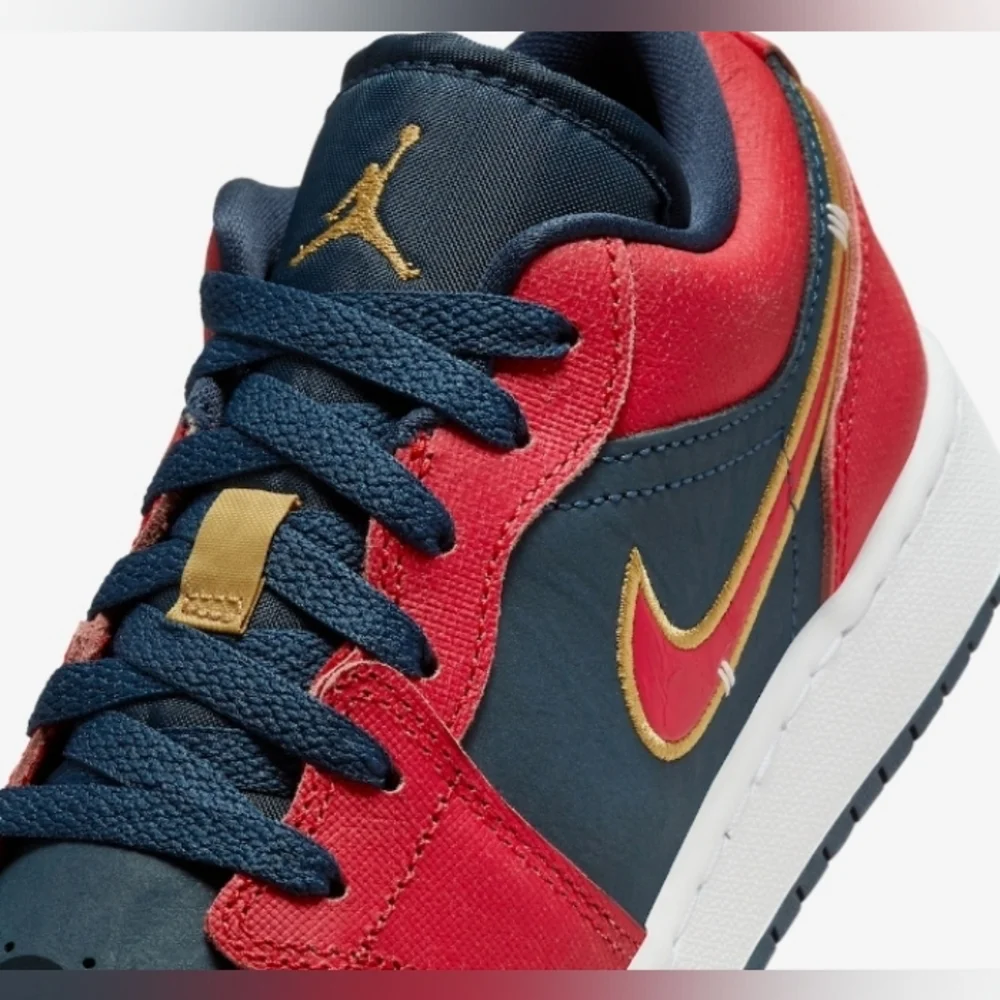 Nike Air Jordan Low Top Sneakers - Navy Blue & Red